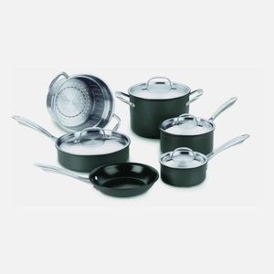 CONJUNTO CUISINART DE PANELAS GREENGOURMET ANODIZADA 10 PEÇAS GG-10