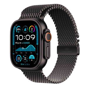 Apple Watch Ultra 2 (GPS + Cellular 49mm) Caixa Preta de Titânio com Pulseira Milanês de Titânio Preta - P