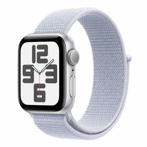 Apple Watch SE (GPS, 40 mm) Caixa de Alumínio Prateada Pulseira Loop Esportiva Nuvem Azul