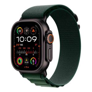 Apple Watch Ultra 2 (GPS + Cellular 49mm) Caixa Preta de Titânio com Pulseira Loop Alpina Verde-escura - P