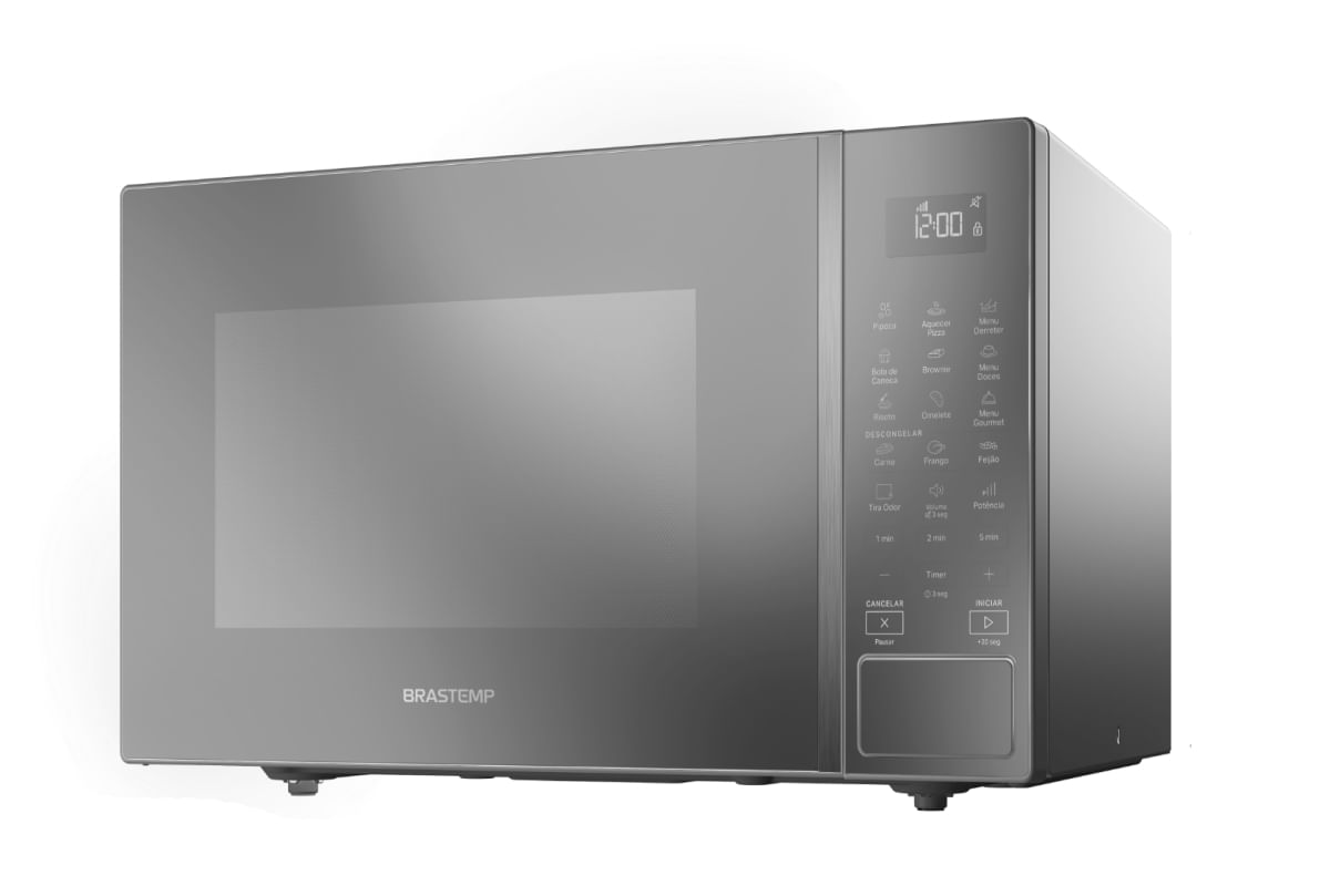 Micro-ondas Brastemp 32 Litros cor cinza espelhado com Menu Gourmet - BMS46AR 110