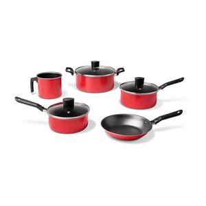Jogo de Panelas Brinox Antiaderente Pro-Flon 5 Peças Garlic Vermelho