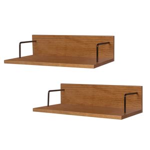 Conjunto de Prateleiras de Parede 2 Peças 60 cm Sabor Caseiro - Nozes - Meu Móvel de Madeira