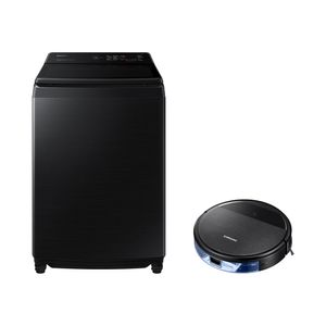 Lavadora Smart Samsung Digital Inverter WA17CG Black 17kg 127V + Aspirador Robô com conectividade Wi-FI Combo