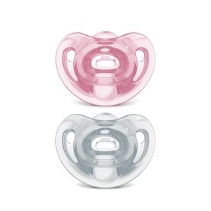 Kit 2 Chupetas Sensitive Soft 100% Silicone Rosa – NUK