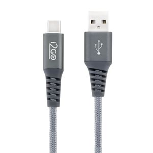 Cabo Usb-c i2GO 2m 2,4a Nylon Trançado Chumbo