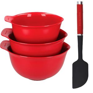 Jogo 3 Bolws Espátula Raspadora Confeitaria Luxo KitchenAid