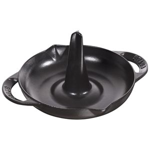 Assadeira Vertical para Aves, 24cm, Preto, Ferro Fundido