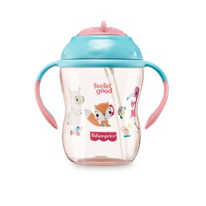 Copo de Treinamento com Canudo First Moments 270ml Rosa Fisher Price - BB1017 BB1017