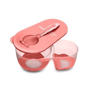 Prato Fundo com Divisória e Colher Funny Meal Rosa Multikids Baby - BB054 BB054